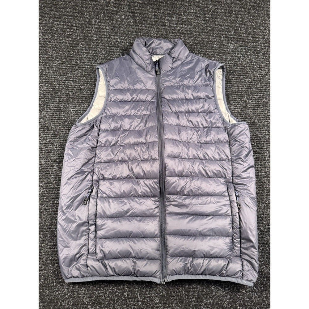 Hawke & Co Mens Medium Puffer Vest Gray Performance Quilted Lightweight Zip